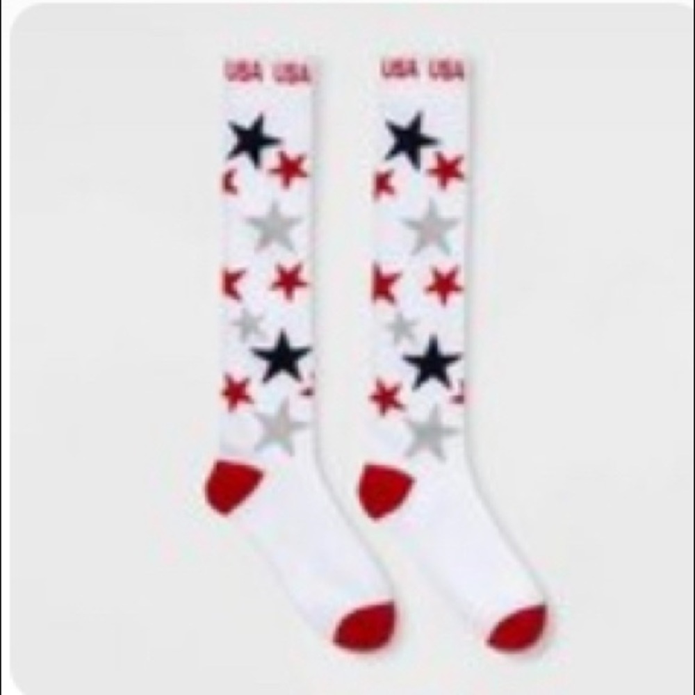 ✨Sparkly Stars “USA” Knee-High Socks